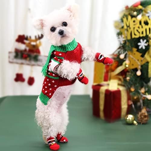Nyakörv Lánc 4 Db Karácsonyi Rajzfilm Nyomtatási Kutya Zokni, a Kis-Közepes testű Kutyáknak Csúszásmentes