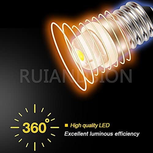Ruiandsion 2db E10 LED Izzók 4.5 V-os COB 0,5 W Fehér 6000K LED-es Frissítés Izzók Cseréje a Torchlight