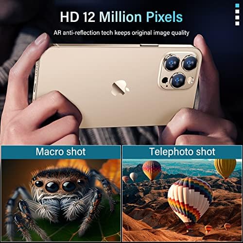 Uyiton iPhone 12 Pro Max Kamera Lencséjét Védő, [Csepp Védelem][Erős Adszorpciós] 9H Edzett Üveg Kamera