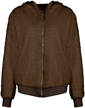 OIUCVGB Téli Kabátok Női Plus Size Gyapjú egyszínű Zip Kapucnis Kabát Laza, Puha, Vastag Outwear Kabát