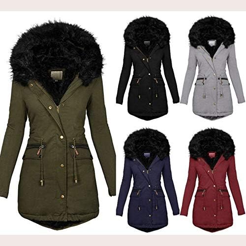 A téli Kabátok Női Plus Size Vastag Kabátok szőrmés Kapucni Meleg Kasmír Felsőruházat Nagy Gallér Parka