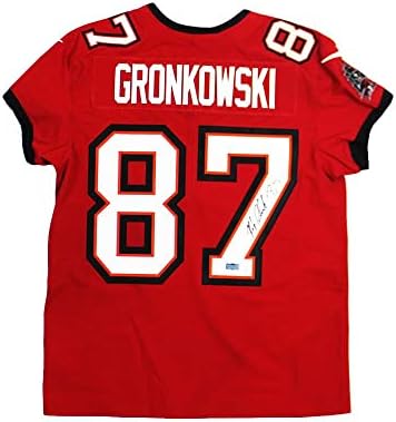 Rob Gronkowski Aláírt Tampa Bay Buccaneers Nike Elit Vörös NFL Jersey - Dedikált NFL Mezeket