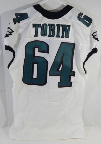 2014 Philadelphia Eagles Matt Tobin 64 Játék Kiadott Fehér Jersey 46+4 696 - előjel nélküli NFL Játék