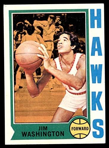 1974 Topps 41 Jim Washington-Atlanta Hawks (Kosárlabda Kártya) EX Hawks Villanova