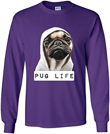 Pug Vicces Az Élet Hosszú Ujjú Újdonság A T-Shirt Gangsta Paródia Hipszter Humor Kutya Pet