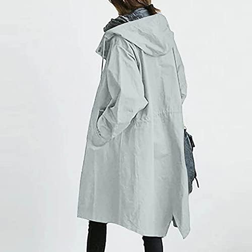 FOVIGUO Hosszú Ujjú Modern Tavaszi Túlméretezett Kapucnis Női Munka, mint Gombok Komfort Kabát Hajtókáját