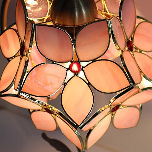 Bieye L10832 Apple Blossom ólomüveg Tiffany Stílusú asztali Lámpa, Vintage Bronz Bázis Otthoni Dekoráció,