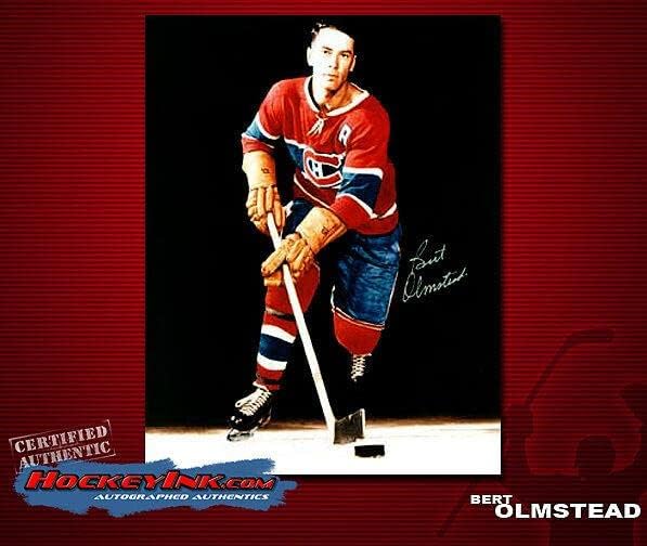 Bert olmstead történetének ALÁÍRT Canadiens 8X10 Fotó -70067 - Dedikált NHL-Fotók