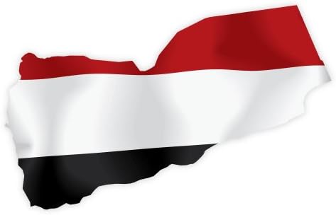 Jemen térkép, Zászló, Matrica, Matrica 5 x 3