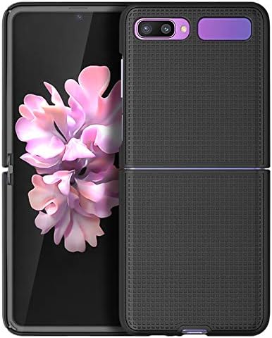 Nakedcellphone Esetben a Galaxy Z Flip, [Fekete] Védő Snap-On Cover [Rács Szerkezetű] a Samsung Galaxy