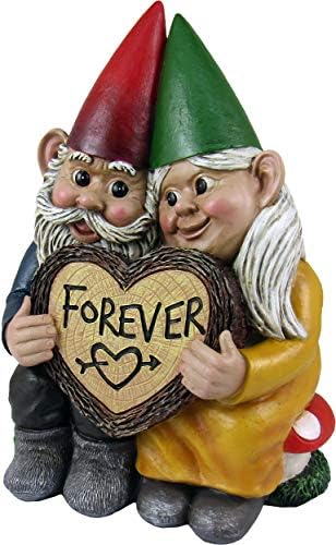 DWK Világ Csodái Gnome & Örökké - Aranyos, Kézzel Festett Gnome Pár Szerelmes Szív Alakú Örökre Fát, Szelet,