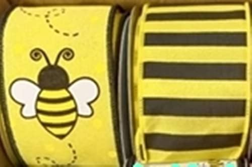 Méh Szalag | 2 Tekercs | Vezetékes 2,5 X 10 yd Minden | Ömlesztett Nyári Koszorú Készlet