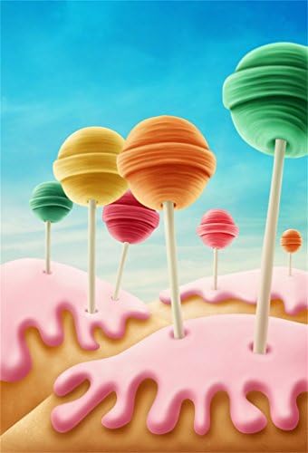 AOFOTO 3x5ft Színes Nyalóka Háttér Gyermekkori Édes Candyland Álmodozó Fantasy Képregény Fotózás Hátteret,