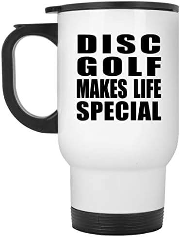 Designsify Disc Golf Teszi az Életet Különleges, Fehér Bögre 14oz Rozsdamentes Acél Szigetelt Dobon, Ajándékok